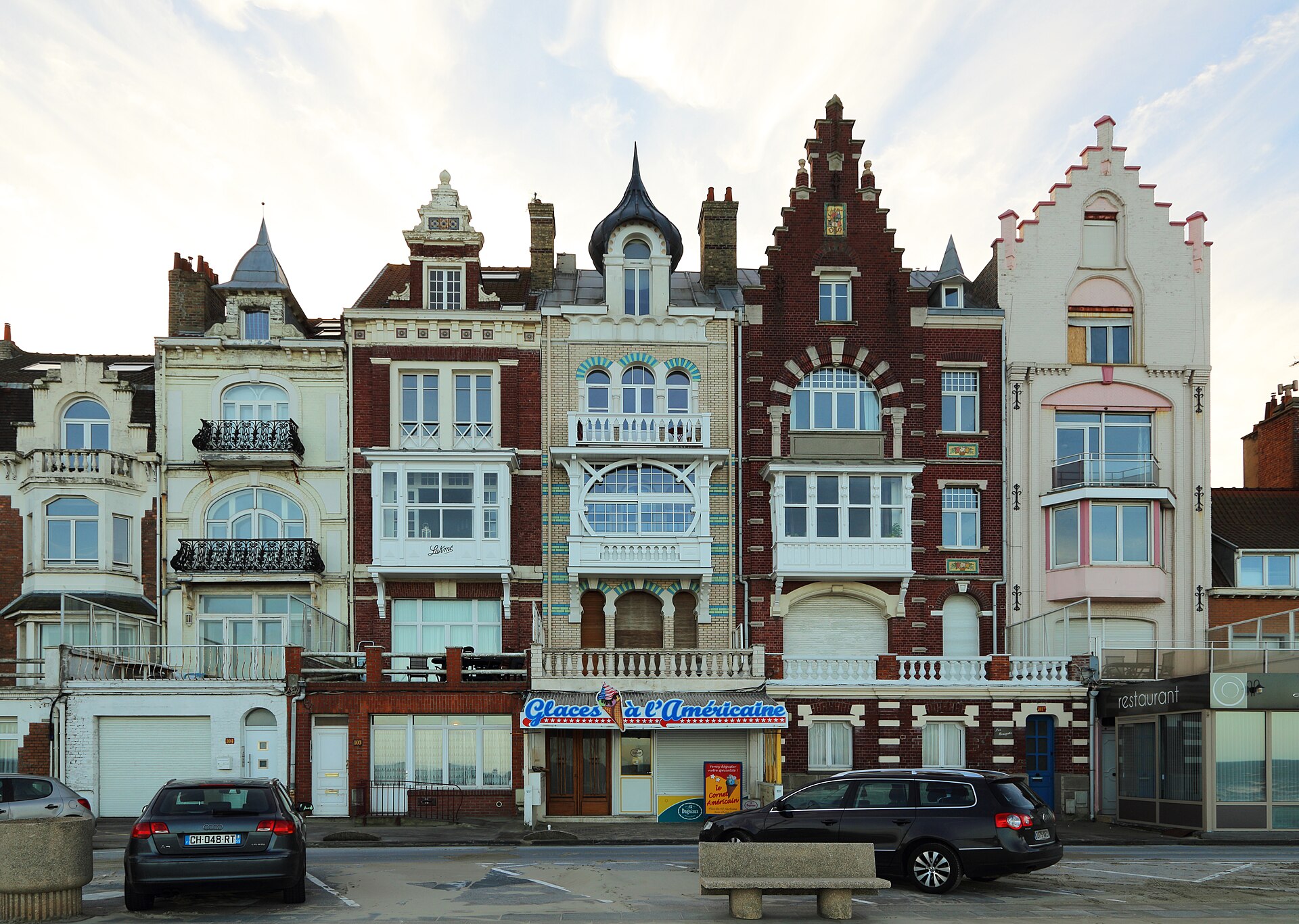 Les villas balnéaires et la digue de Malo-les-Bains à Dunkerque